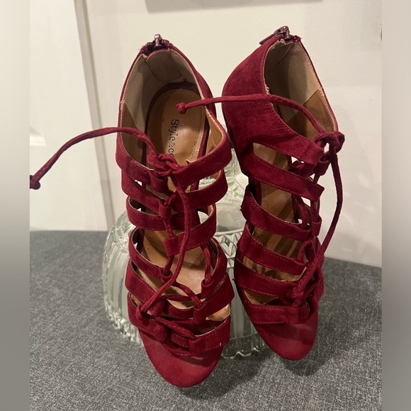 STYLE & CO women red suede stiletto heels/size 6M - Picture 7 of 8